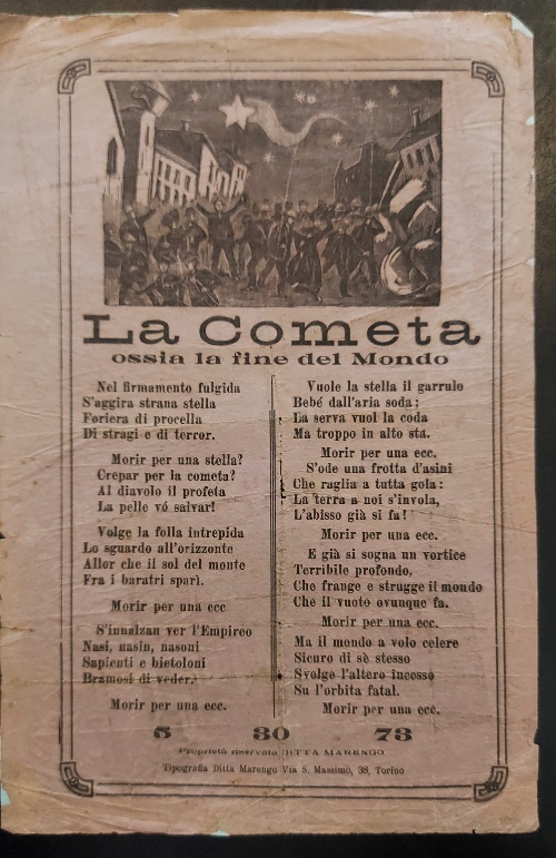 La cometa ossia la fine del mondo (canzone popolare su foglio volante)